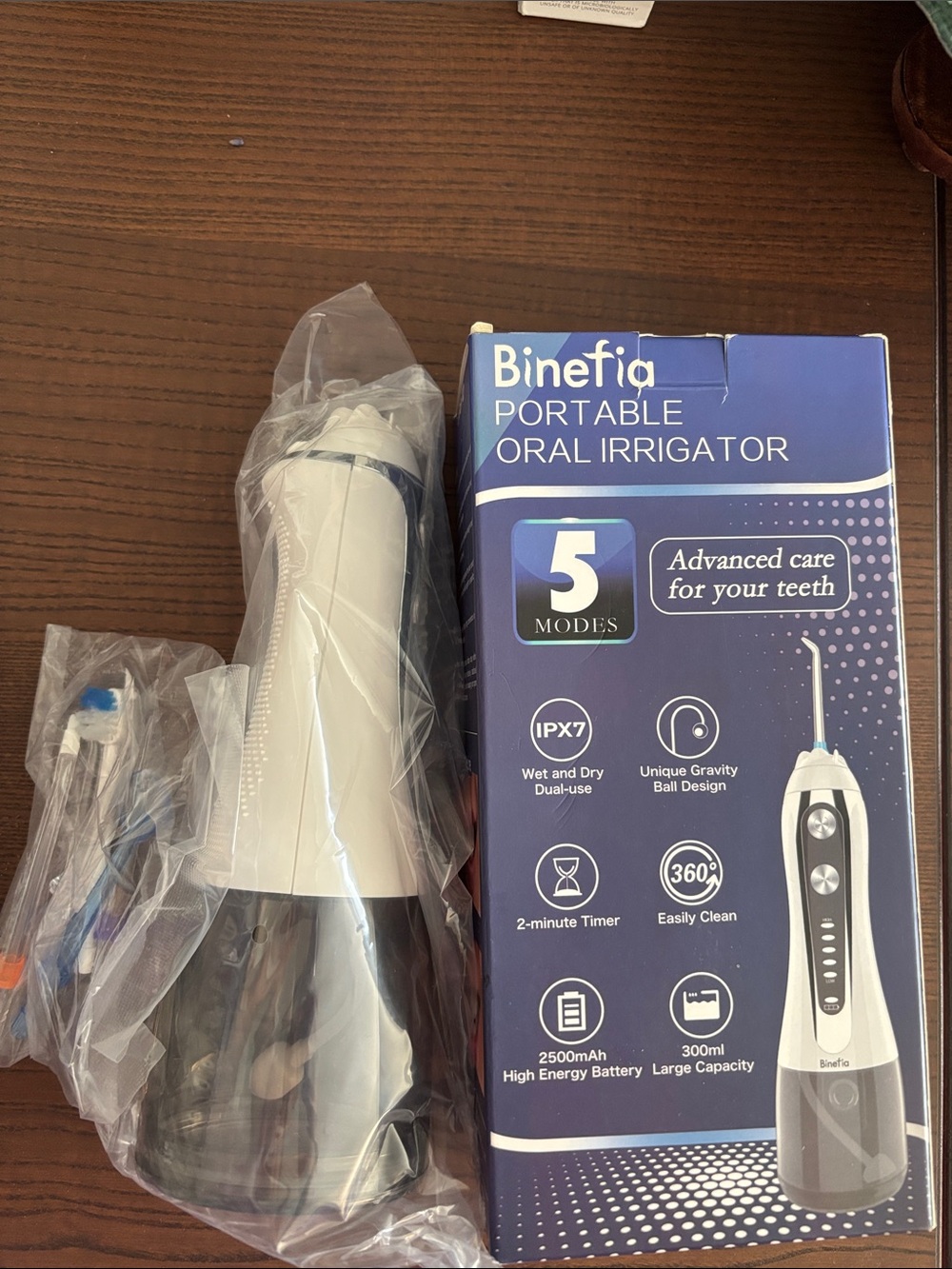 Portable Oral Irrigator in White - 5-Mode Water Flosser